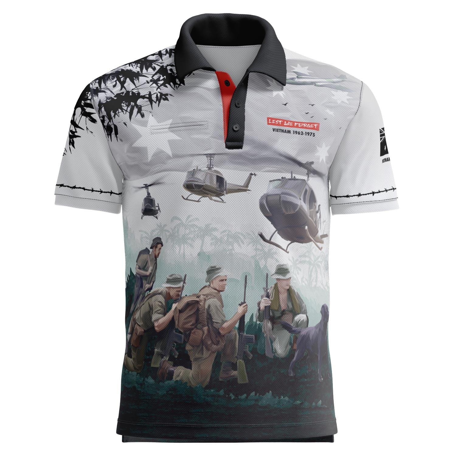 Load video: Vietnam Veterans polo with pocket