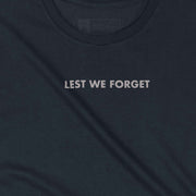 Lest We Forget (silver) + AU Flag cotton t-shirt, navy blue