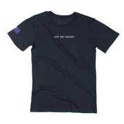 Lest We Forget (silver) + AU Flag cotton t-shirt, navy blue