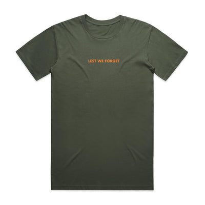 Lest We Forget + AUS Flag cotton t-shirt