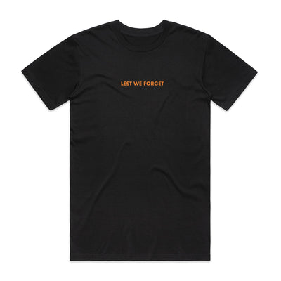 Lest We Forget + AUS Flag cotton t-shirt